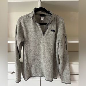 Women's Better Sweater® 1/4-Zip Fleece, Size L, Color: Birch White (Gray)